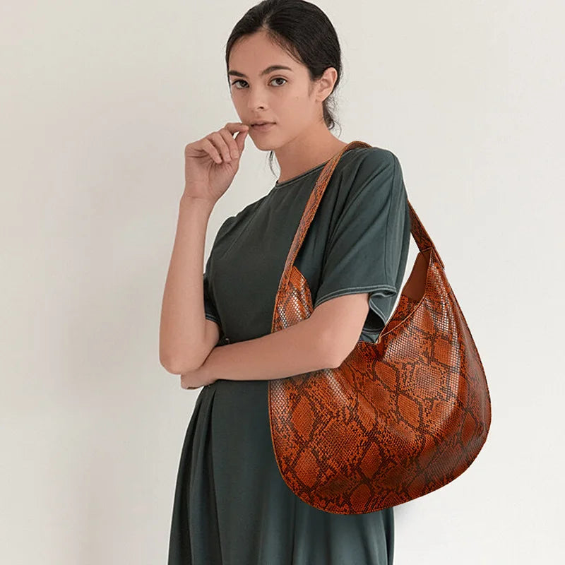 Crocodile Pattern PU Leather Women Shoulder Bag Vintage Handbag Retro Messenger