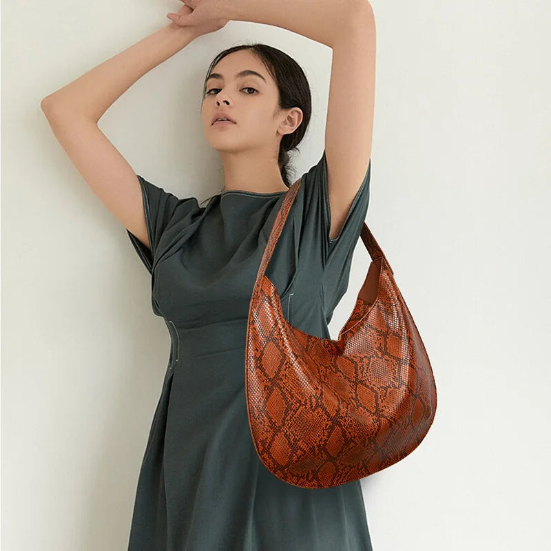 Crocodile Pattern PU Leather Women Shoulder Bag Vintage Handbag Retro Messenger