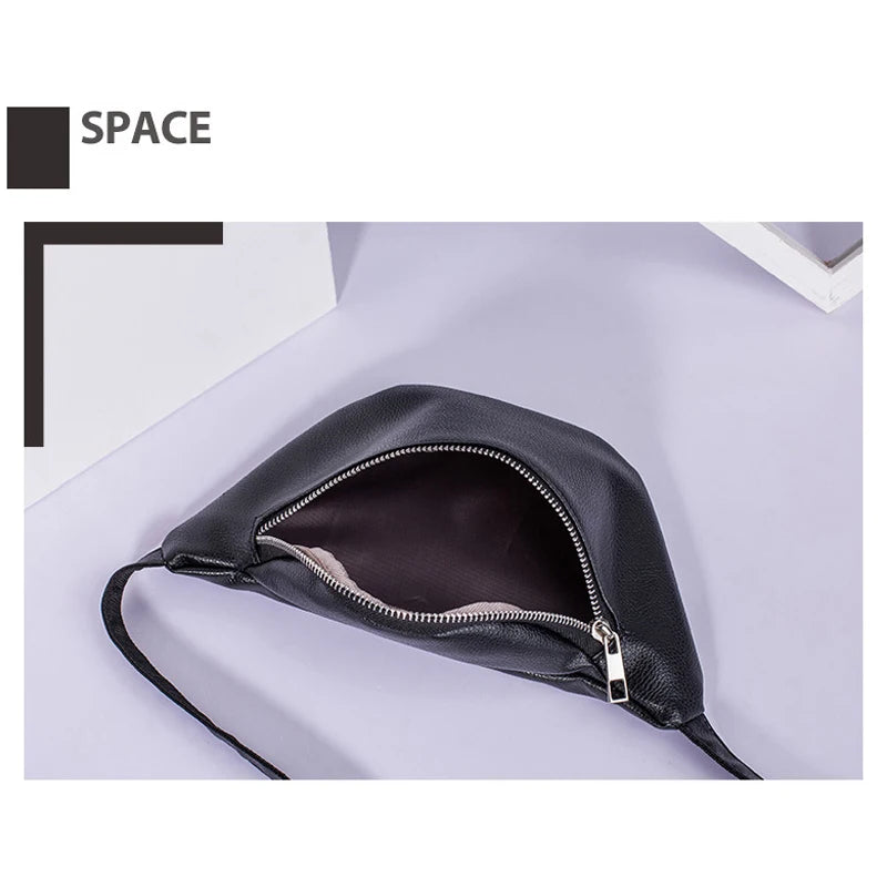 Women PU Leather Fanny Pack Female Waist Bag Purse Ladies Mini Waistbag