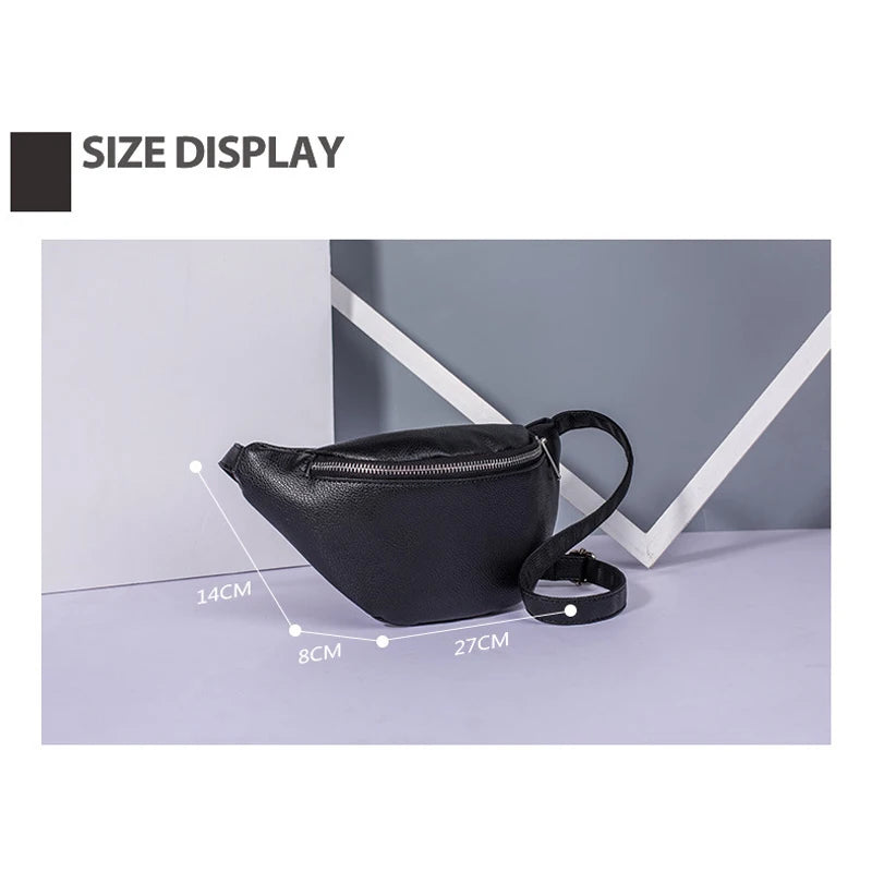 Women PU Leather Fanny Pack Female Waist Bag Purse Ladies Mini Waistbag