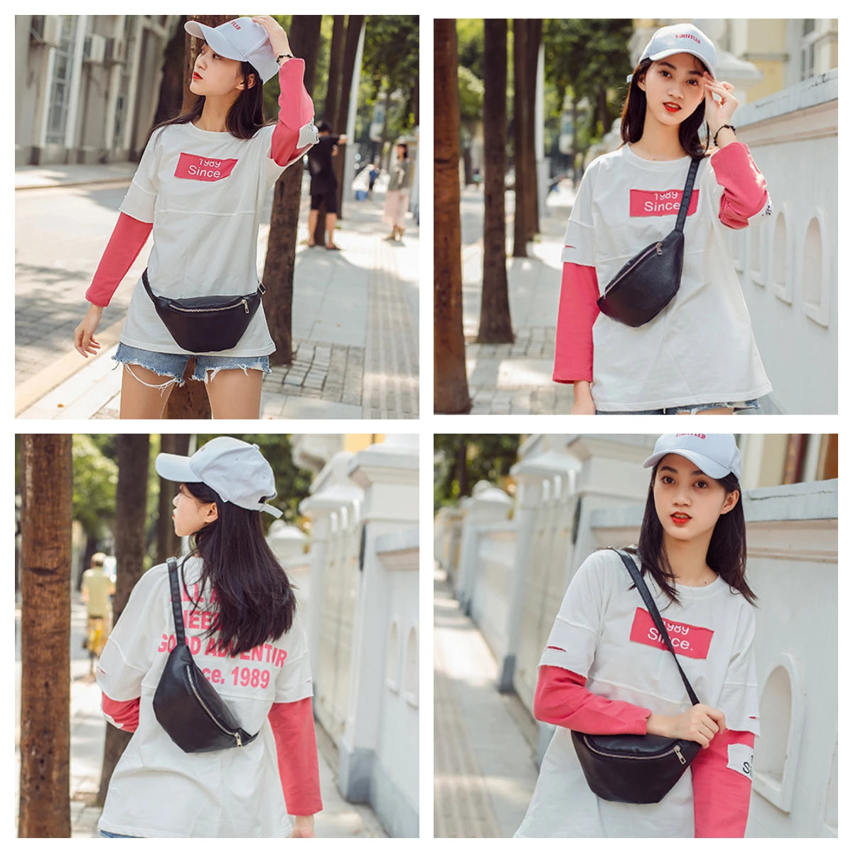 Women PU Leather Fanny Pack Female Waist Bag Purse Ladies Mini Waistbag
