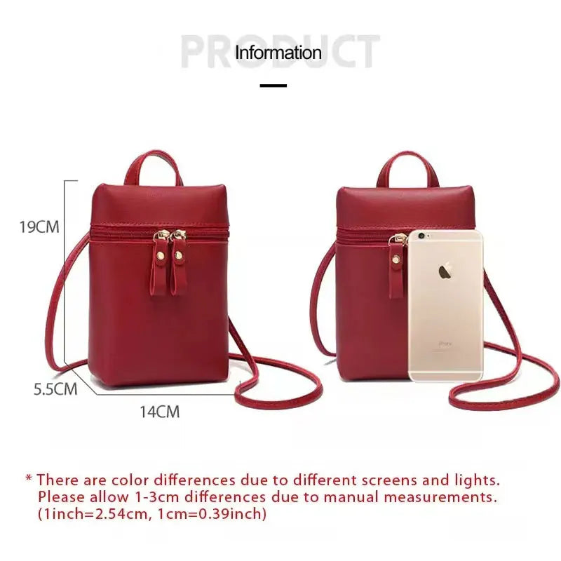 Women PU Leather Shoulder Crossbody Bag Solid Rectangle Bucket HandBag