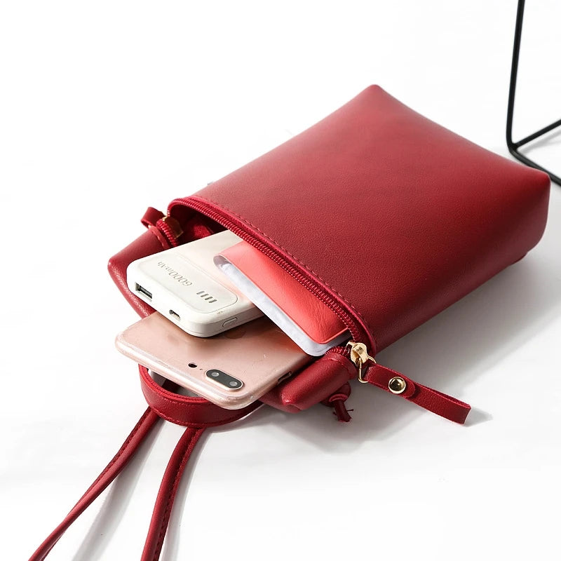 Women PU Leather Shoulder Crossbody Bag Solid Rectangle Bucket HandBag