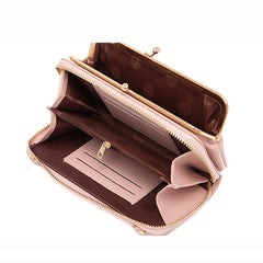 Women PU Leather Small Messenger Shoulder Bag Pink