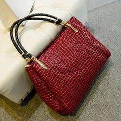 Red PU Leather Tassel Handbag Messenger Bag