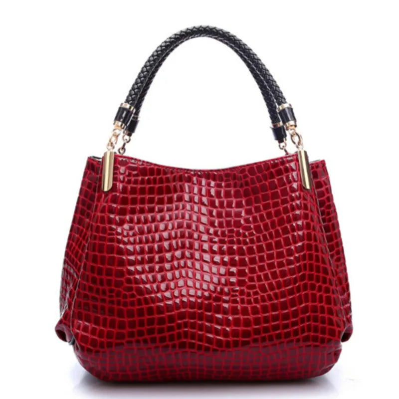 Red PU Leather Tassel Handbag Messenger Bag