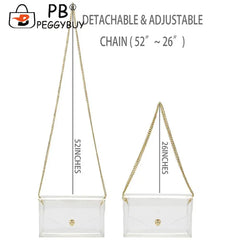 Clear PVC Clutch Chain Handbag Waterproof Crossbody Bag