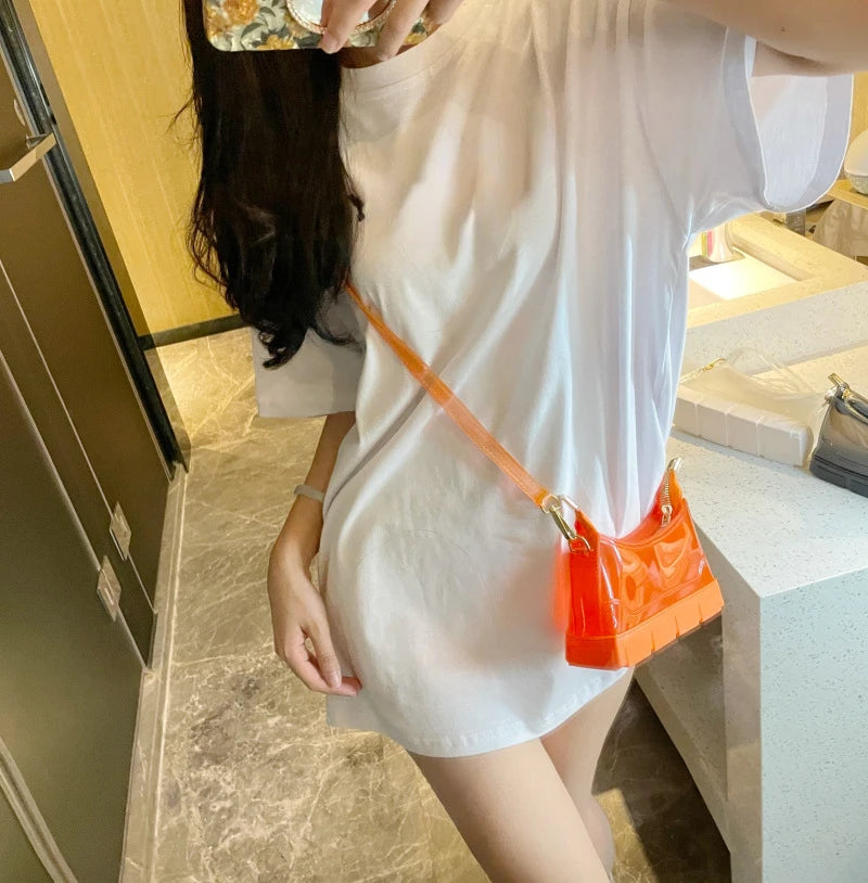 Jelly Crossbody Side Bag for Women Small Wallet Ladies Shoulder Bag