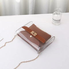 Women PVC clear bag satchel bag Transparent Shoulder Crossbody Bags