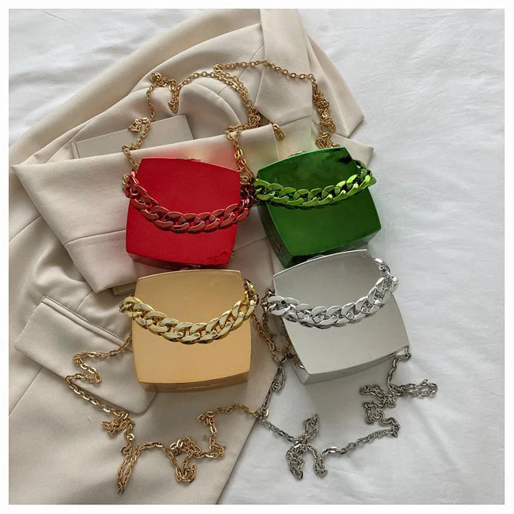 Women PVC Wedding Clutch Bag Evening Purse Acrylic Party Shoulder Bag