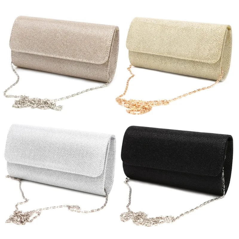 Women Party Evening Handbags Flash Net Glossy Clutch Bag Girl Shoulder Pouch