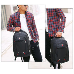 Women Solid Computer Patchwork Backpacks Large Capacity Handbags