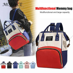 Women Preppy Style Patchwork Backpack Canvas Large Capacity Handbags