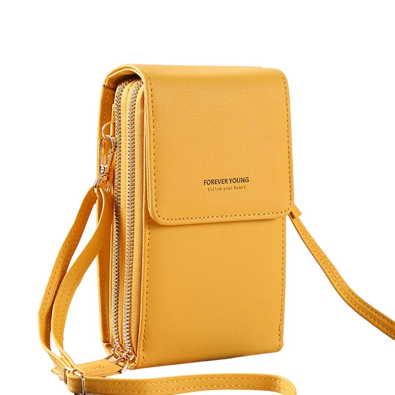 Women Phone Bag Outdoor Pocket Wallet Crossbody Bag Heart Shaped Decorative