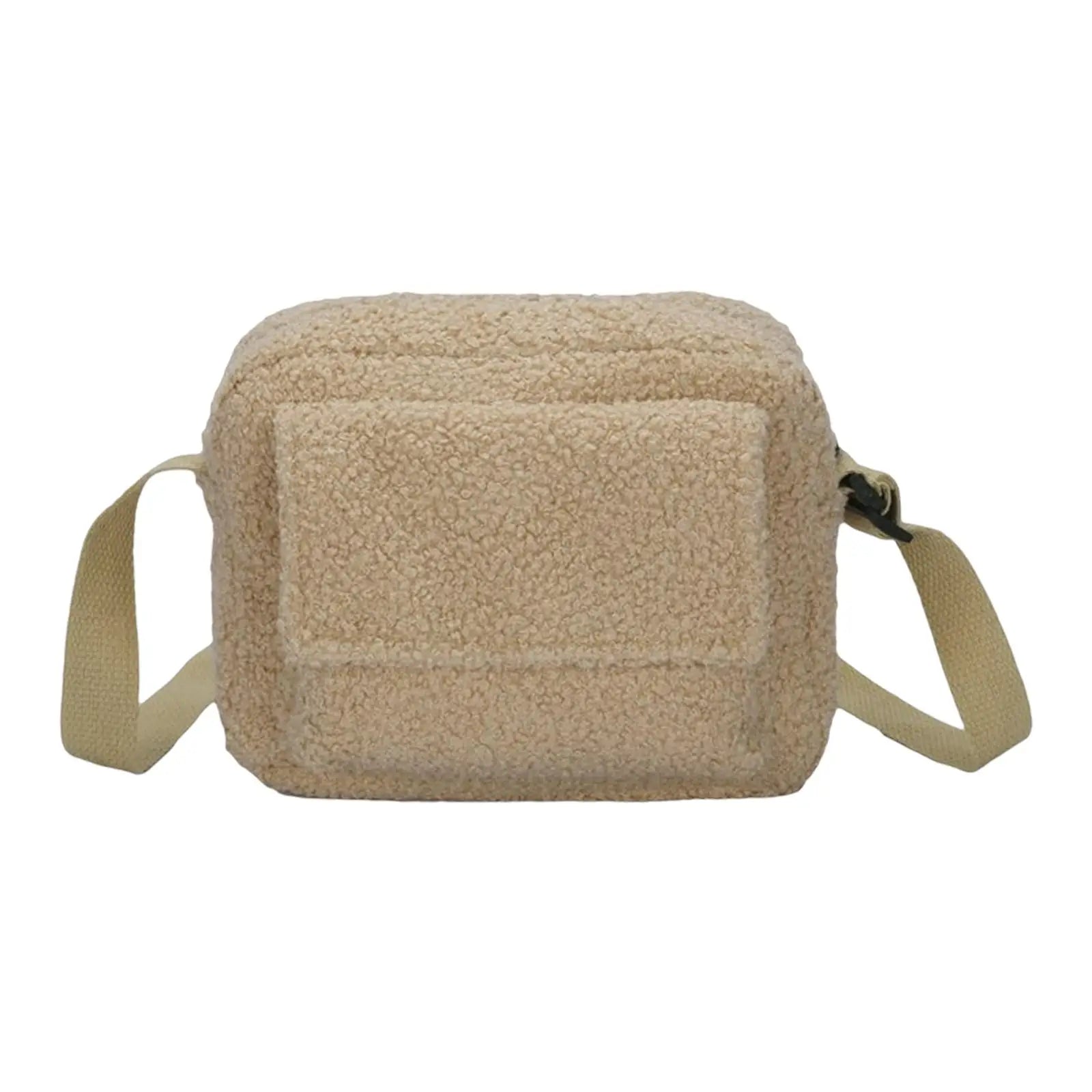 Women Plush Shoulder Bag Furry Stylish Casual Underarm Bag for Shopping