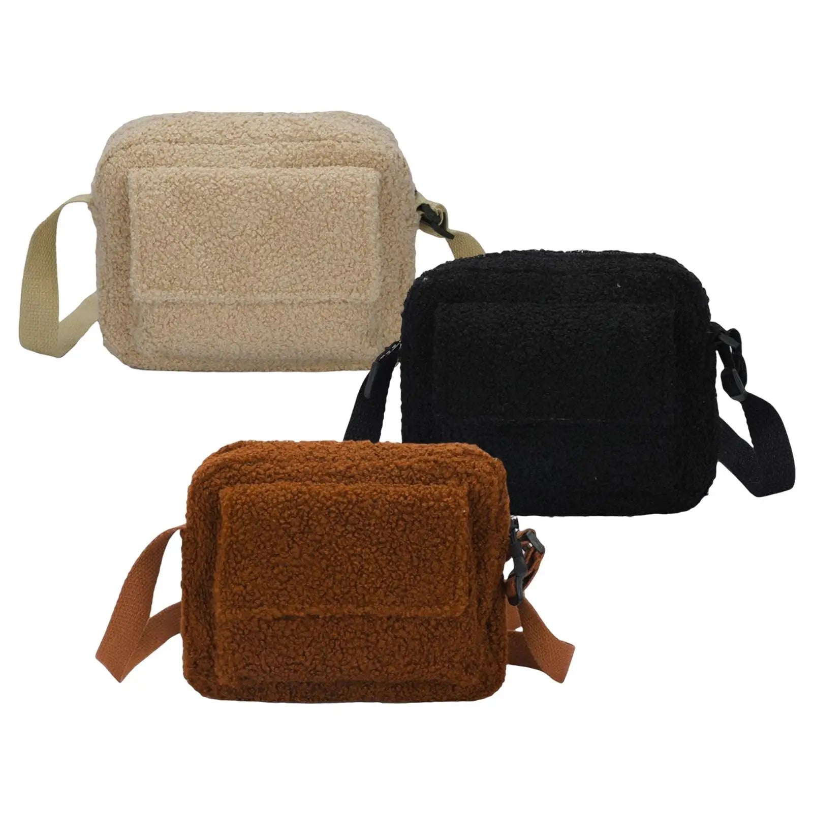 Women Plush Shoulder Bag Furry Stylish Casual Underarm Bag for Shopping