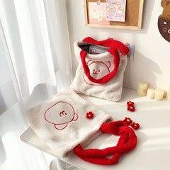 Fluffy Fur Bear Shoulder Tote Bag Soft Shop Handbags