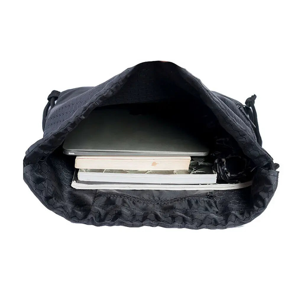 Polyester Drawstring Backpack for Students Men Women