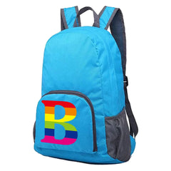 Portable Foldable Backpack Camping Travel Hiking Rainbow Print Daypack