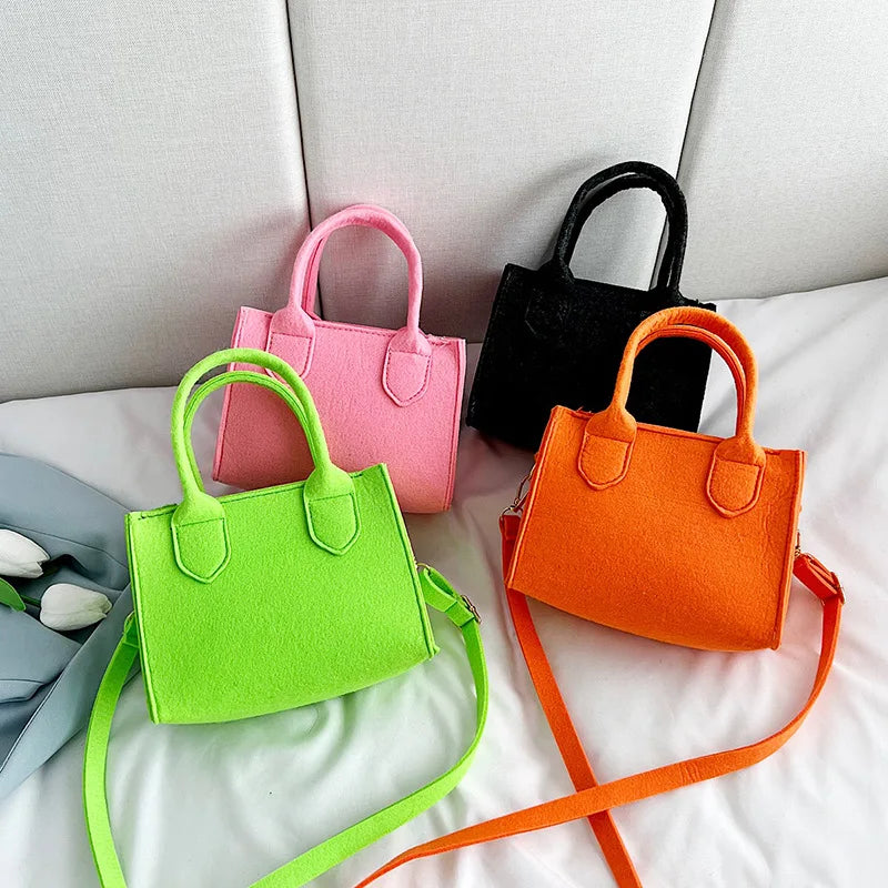Portable Felt Mini Purse Tote Bag for Women