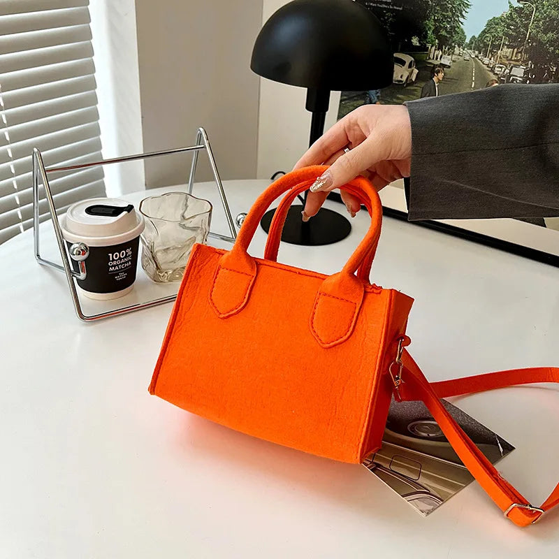 Portable Felt Mini Purse Tote Bag for Women