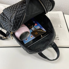 Women Preppy Style PU Leather Backpack Small Rucksack