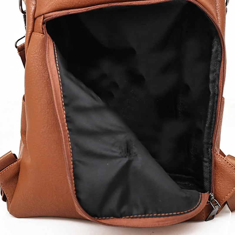 Women Pu Leather Backpack College Preppy School Bag For Student Laptop Girls Lad