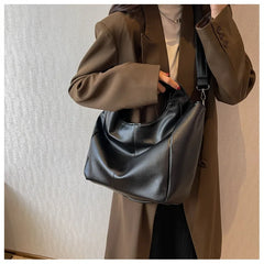 Women Pu Leather Shoulder Messenger Bag Female Large Capacity Crossbody Bucket B