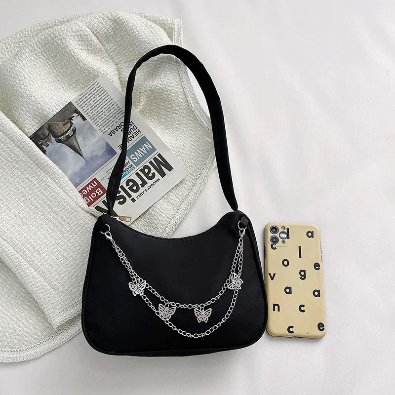 Women Pure Butterfly Chain Shoulder Bags Casual All-match