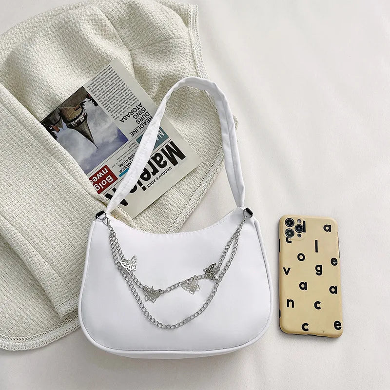 Women Pure Butterfly Chain Shoulder Bags Casual All-match