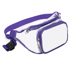 Women Pvc Waist Fanny Pack Belt Bag Hip Bum Bag Clear Transparent