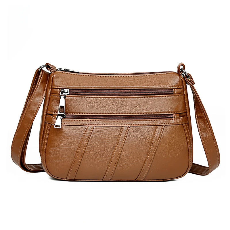 Women Retro Leather Shoulder Bags For Ladies Crossbody Bags