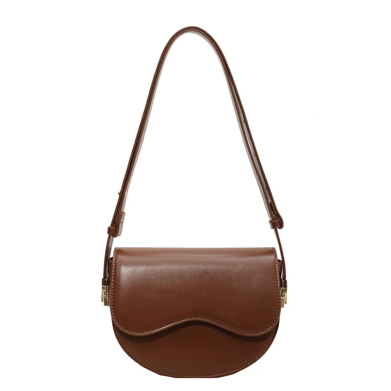 Vintage Leather Saddle Bag Crossbody Purse