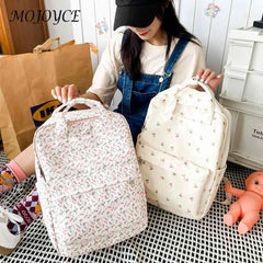 Women School Bag Flower Denim Handbags Daypack for Daughter Birthday