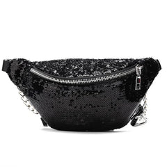 Sequin Fanny Pack Female Waist Bag Chest Pouch Shoulder Bag Glitter Belt Bags