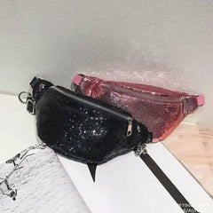 Sequin Fanny Pack Female Waist Bag Chest Pouch Shoulder Bag Glitter Belt Bags