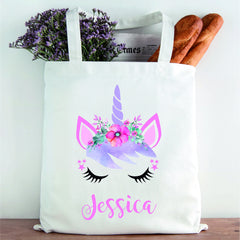 Floral Wreath Name Flower Initial Shopper Bag Tote Lady Handbag