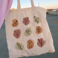 Women Canvas Shopper Bag Frog Mushroom Handbag Tote Shoulder Lady Bag