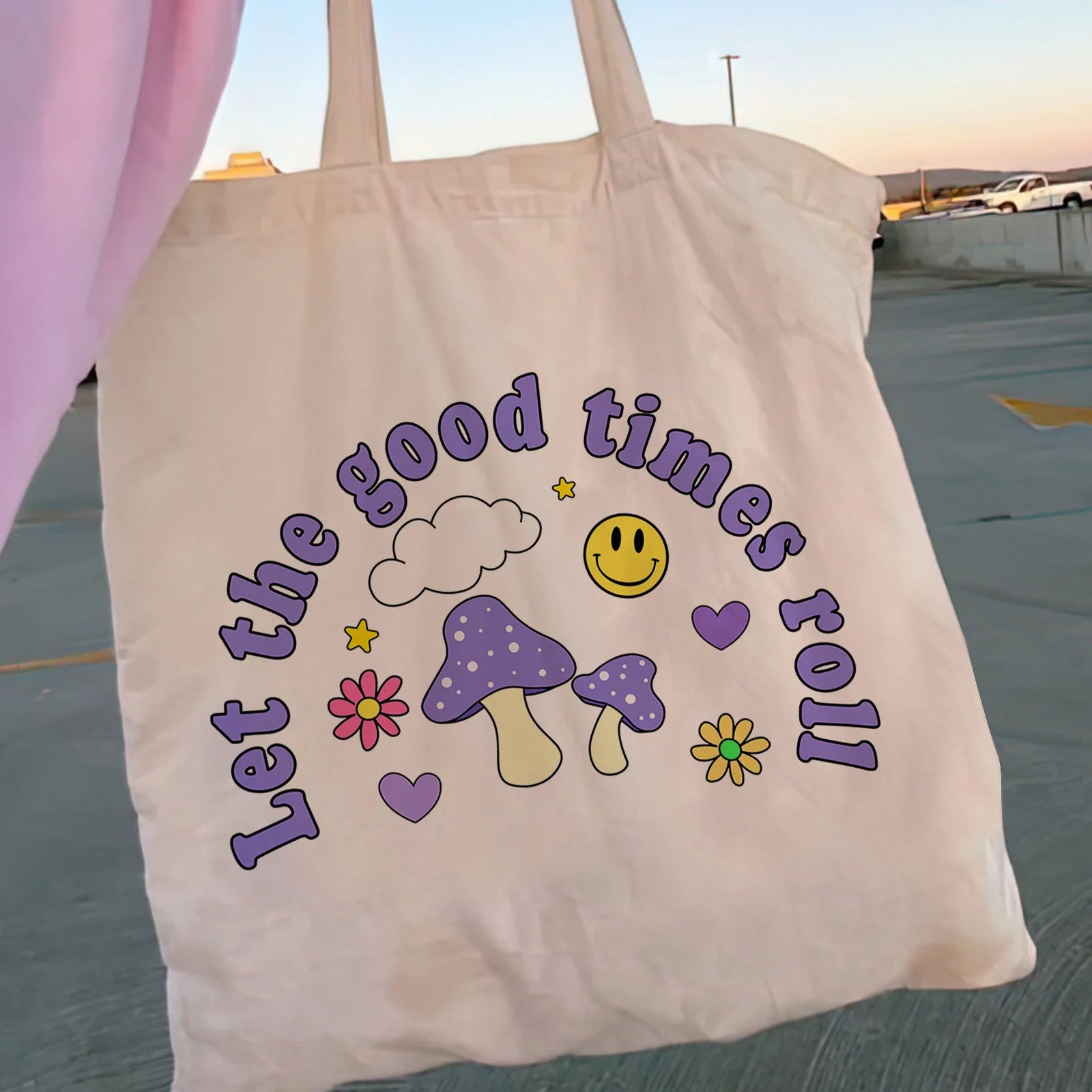 Floral Canvas Shopper Bag Y2K Tote Shoulder Lady Bag