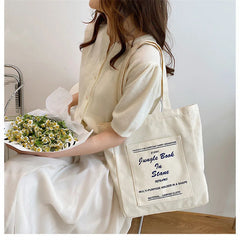 Women Canvas Jungle Book Shoulder Bag Large Capacity Tote Bag