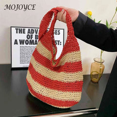 Straw Weave Shopping Bag Large Capacity for Beach Vacation