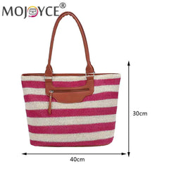 Large Capacity Knit Clutch Striped with Zipper for Women