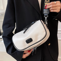 Texture Shoulder Bag Wide Strap Crossbody All-Match Ladies Messenger Pack