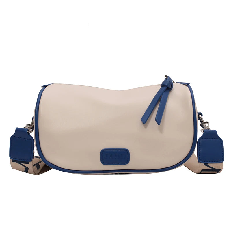 Texture Shoulder Bag Wide Strap Crossbody All-Match Ladies Messenger Pack