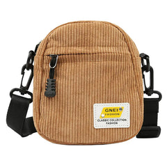Small Corduroy Canvas Shoulder Bag Pink Crossbody Purse
