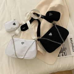 Casual Shoulder Bag Chain Crossbody High Square Purses Handbags 2pcs