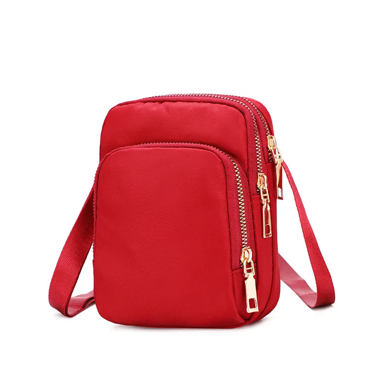 Casual Nylon Shoulder Bag Crossbody Phone Holder Travel Clutch Purse