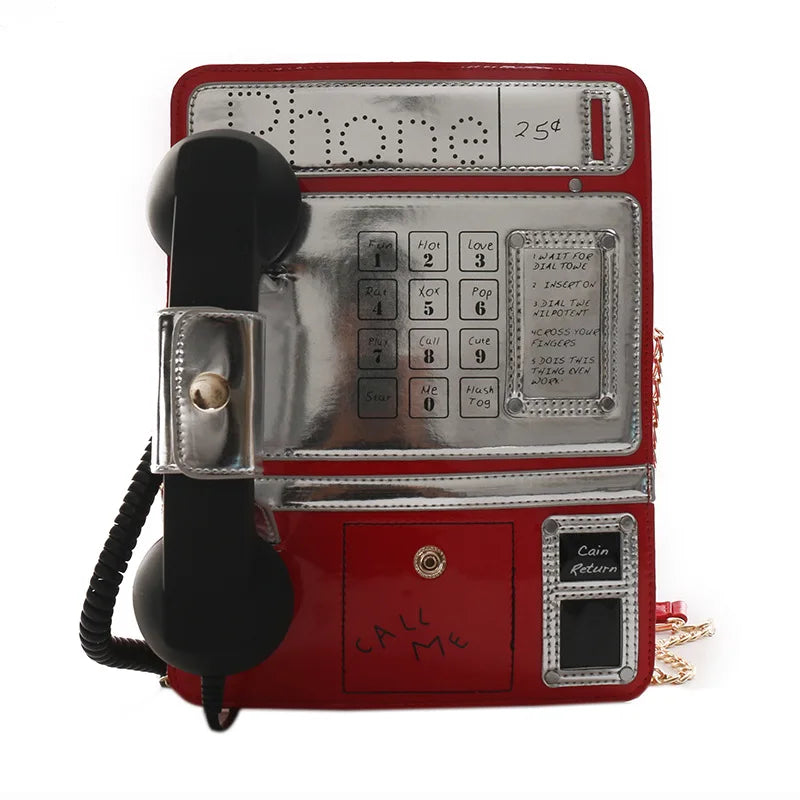 Cartoon Phone Shape Shoulder Bag Chain Crossbody Bag