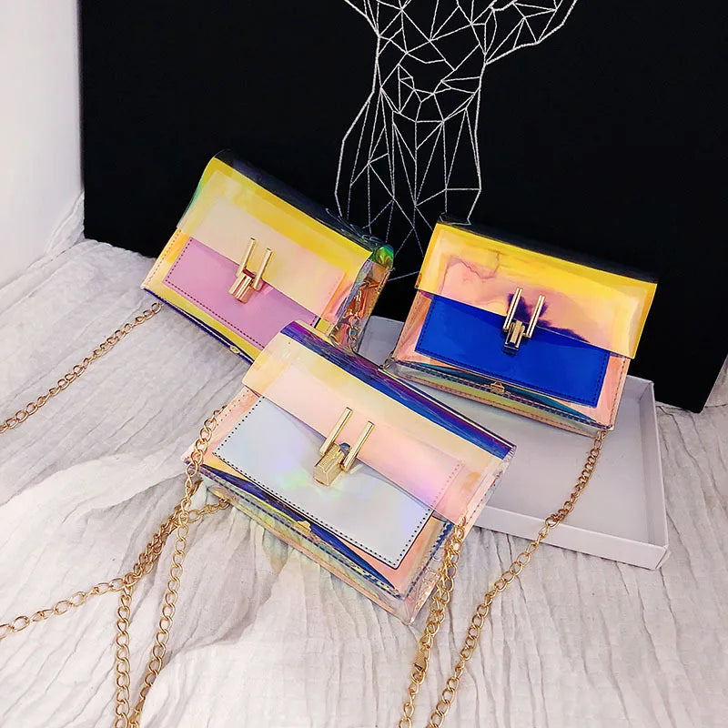 Women Shoulder Bag Laser Transparent Crossbody Bags Messenger Shoulder Beach Bag