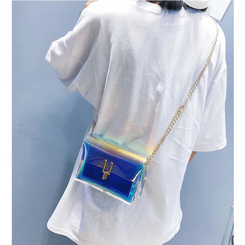 Women Shoulder Bag Laser Transparent Crossbody Bags Messenger Shoulder Beach Bag